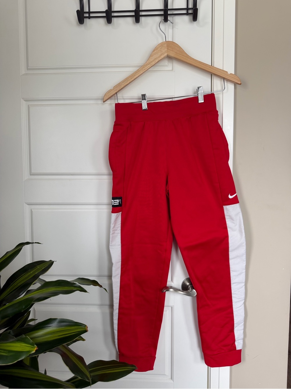 Nike Kids Red and White Jogger Pants
